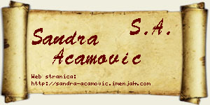 Sandra Acamović vizit kartica